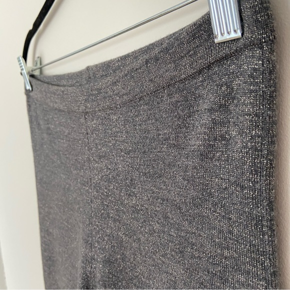 Club Monaco Silver Metallic Wool Leggings in Grey Blue size Medium Knit Ribbed - Picture 8 of 12